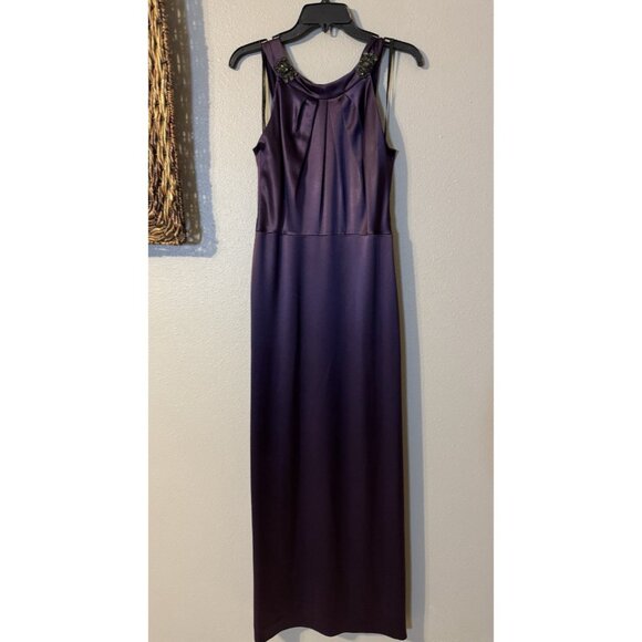 Vintage Y2K Vera Wang Long Formal Maxi Dress 10 Purple Silk Party Cruise Wedding - Picture 15 of 15
